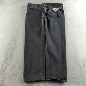 Levis 501 Jeans 42x32 (Fits 40x31) Black Faded Straight Wide Grunge Hip Hop Punk